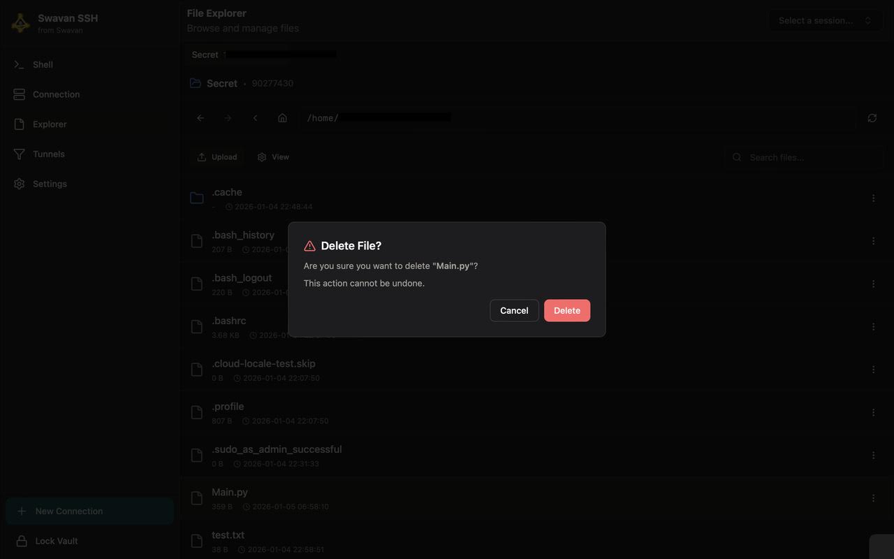Delete confirmation dialog