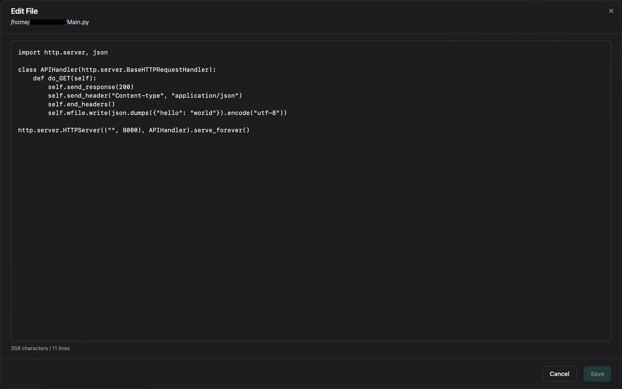 Remote file editor with syntax highlighting