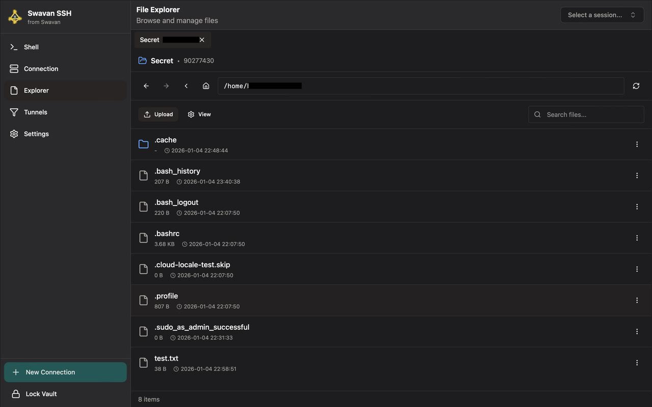 File explorer listing files and folders