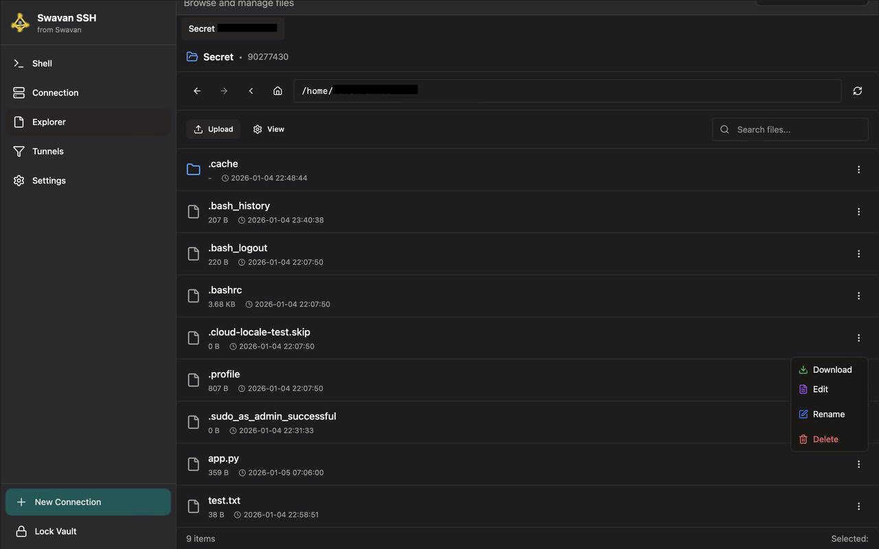 File browser after successful upload showing new files