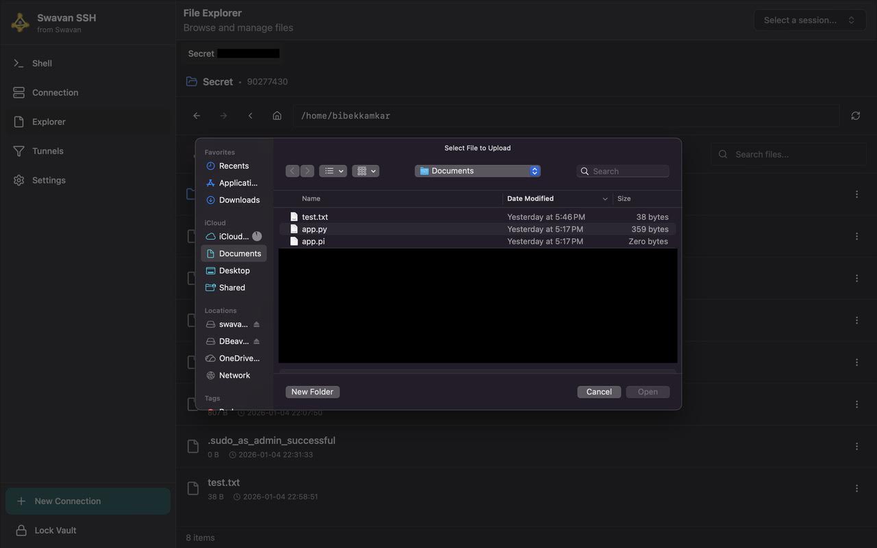File picker dialog for upload